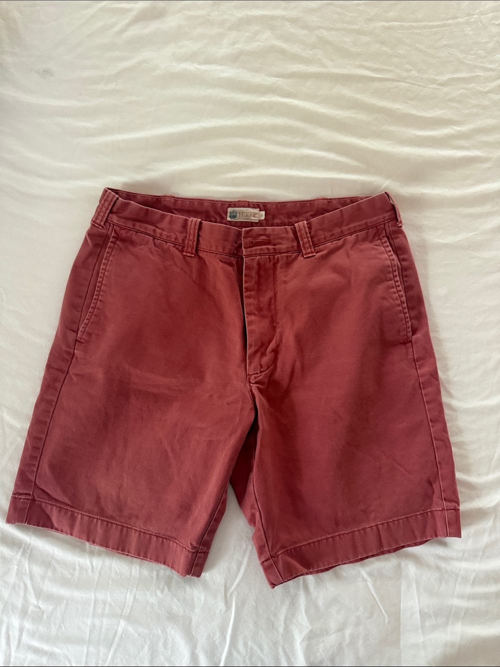 J. Crew Men's Flat Front Chino Shorts — Deep Burgundy
